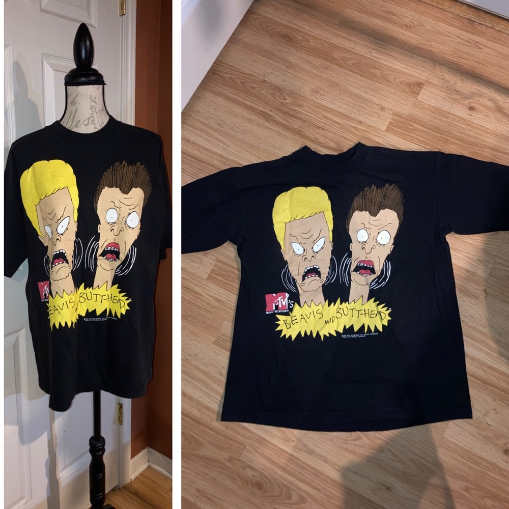 Vintage 1993 Beavis Butthead MTV Stanley Desantis Short Sleeve Graphic T XLarge